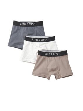 NEW! Little Bipsy Boxer Brief 3-Pack - Smoke, Light Heather Grey, Mushroom